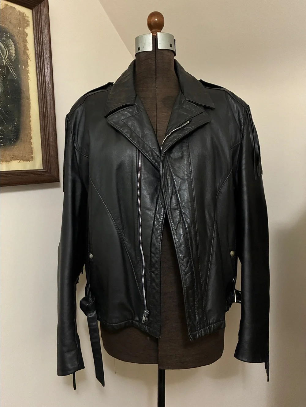 Vintage Reed Sportswear Fringe Leather Jacket with Conchos